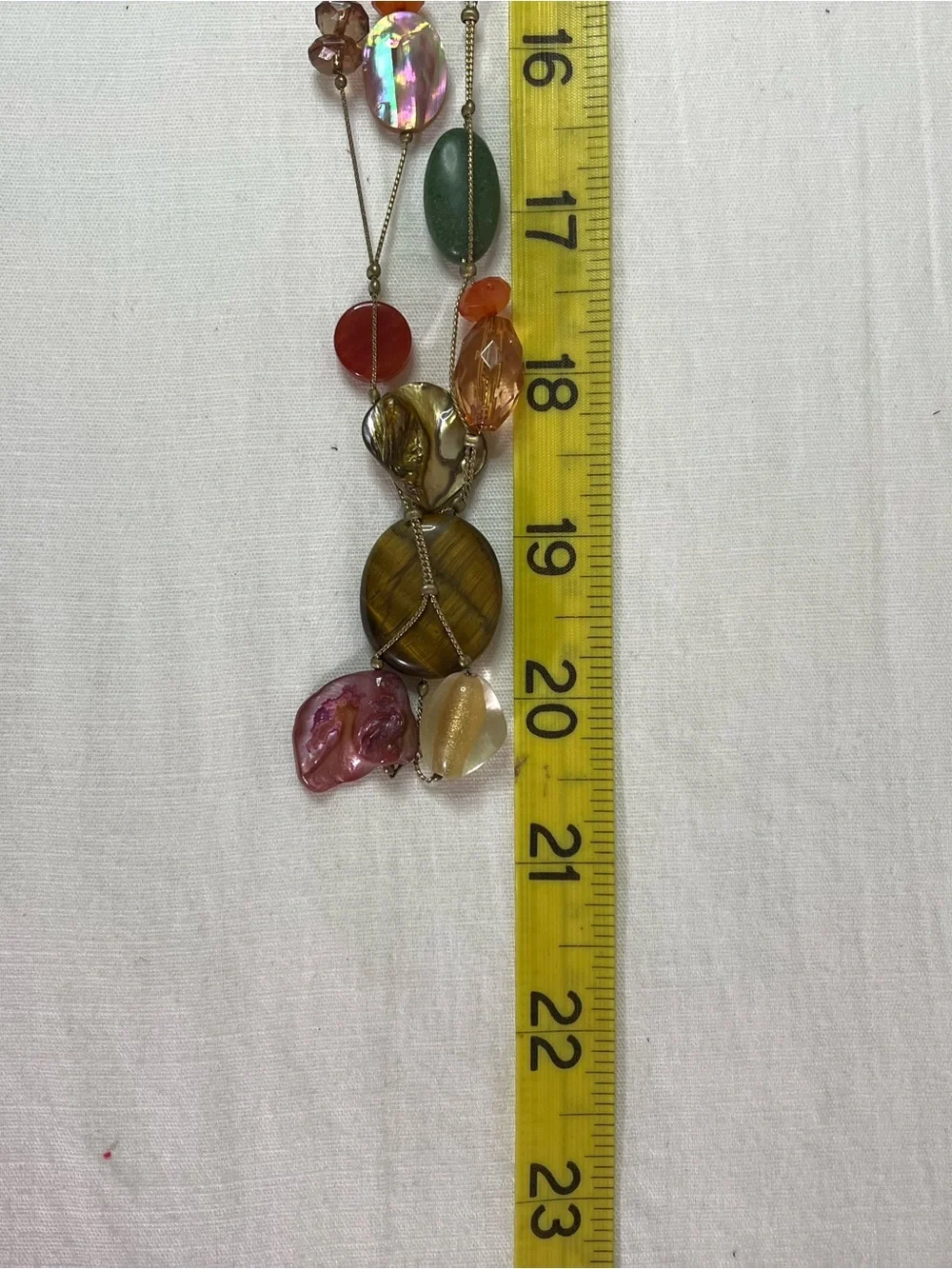 Lia Sophia Multi-Color Multi-Shape Shells & Stones Gold Tone Chain Necklace